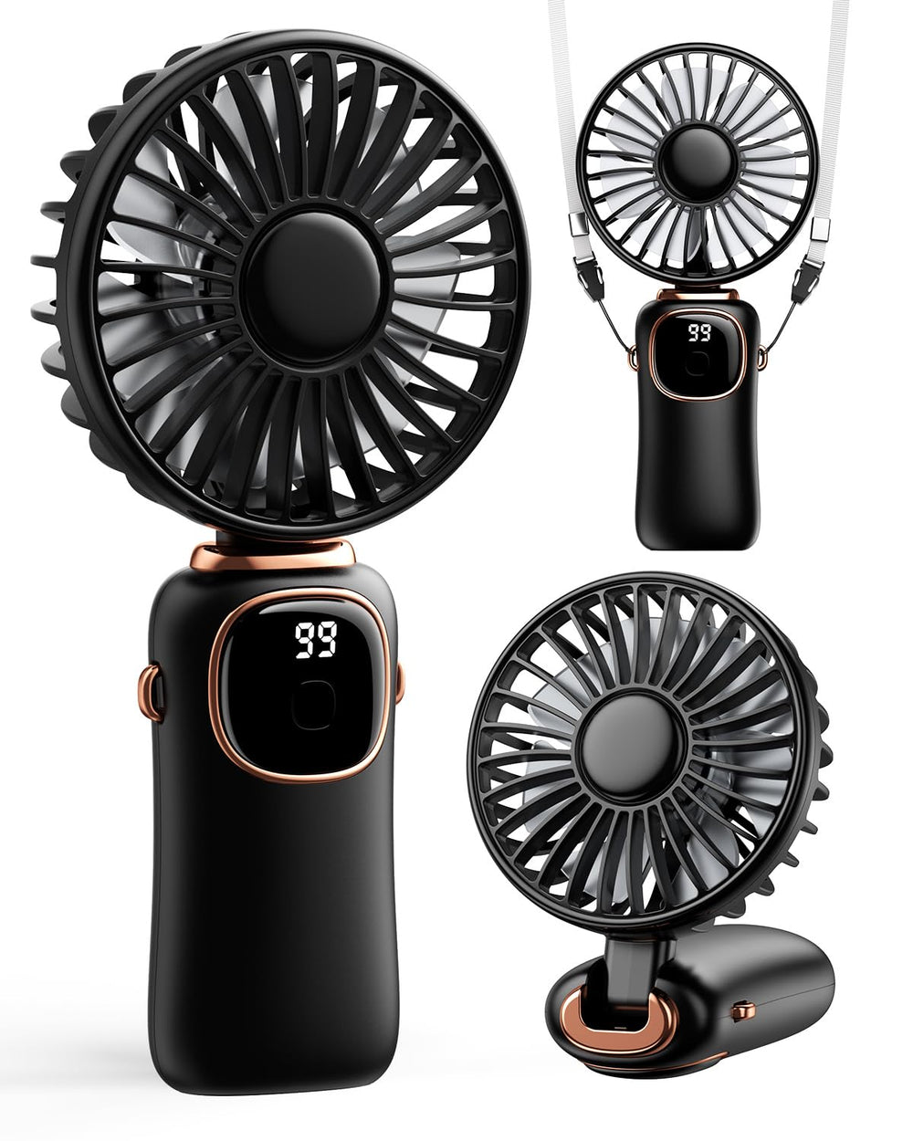 coldSky vista frontal del ventilador negro mostrando diseño compacto y control fácil