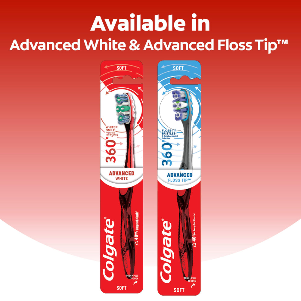 Colgate cepillo en mano ilustrando control y alcance