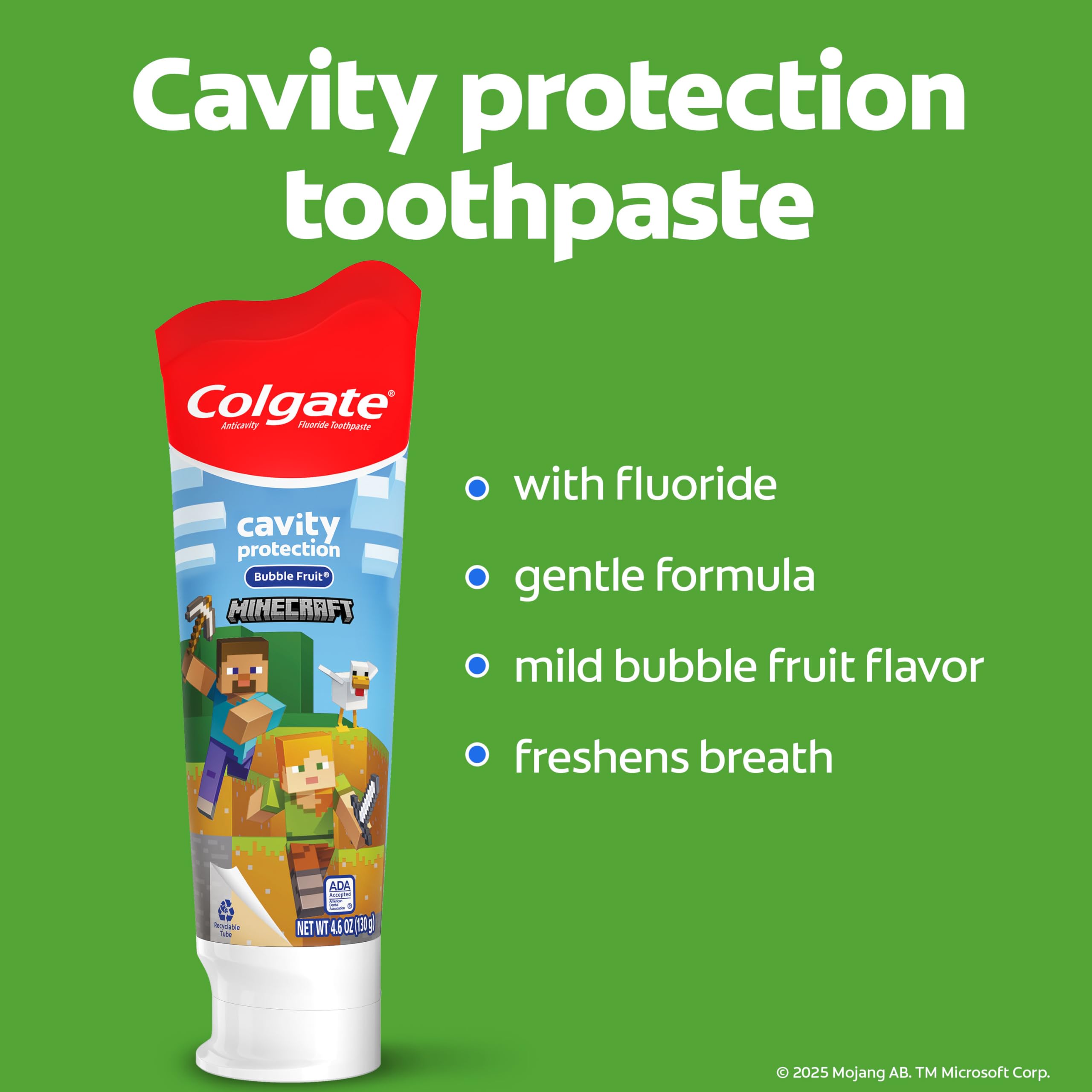 Colgate tubos de pasta Bubble Fruit con flúor para sabor agradable y protección