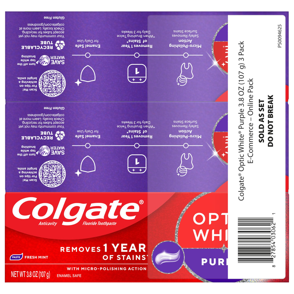 Colgate Optic White Purple primer plano de micropolishers mostrando acción pulidora