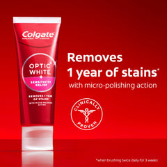 Colgate Optic White tubo cerrado listo para usar y fácil de almacenar