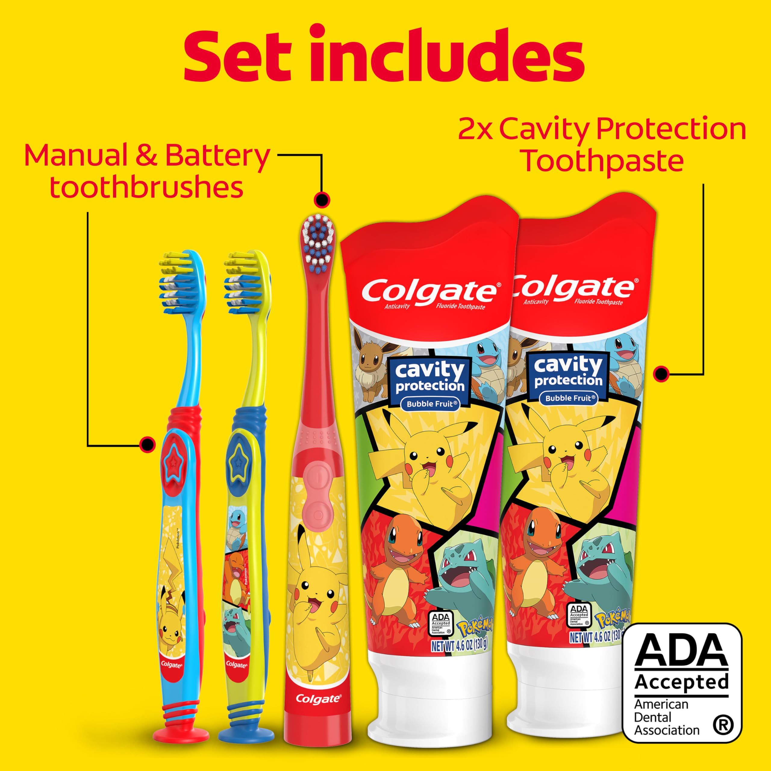 Colgate Pokemon cepillo manual con agarre ergonómico para manos pequeñas