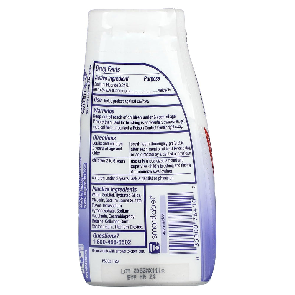 Colgate vista detalle de la textura de la crema dental para limpieza eficaz