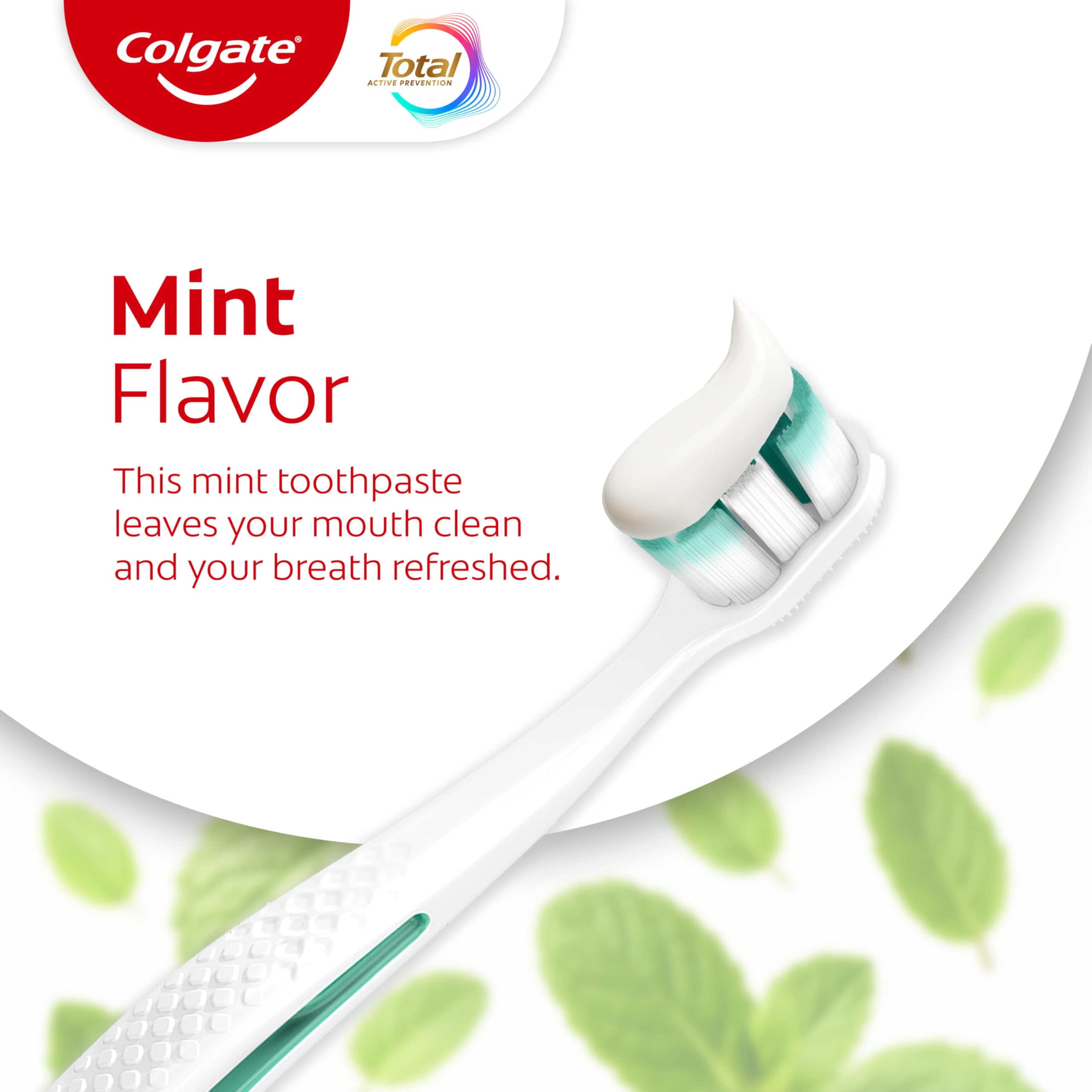 Colgate Total en baño familiar mostrando conveniencia y stock doméstico
