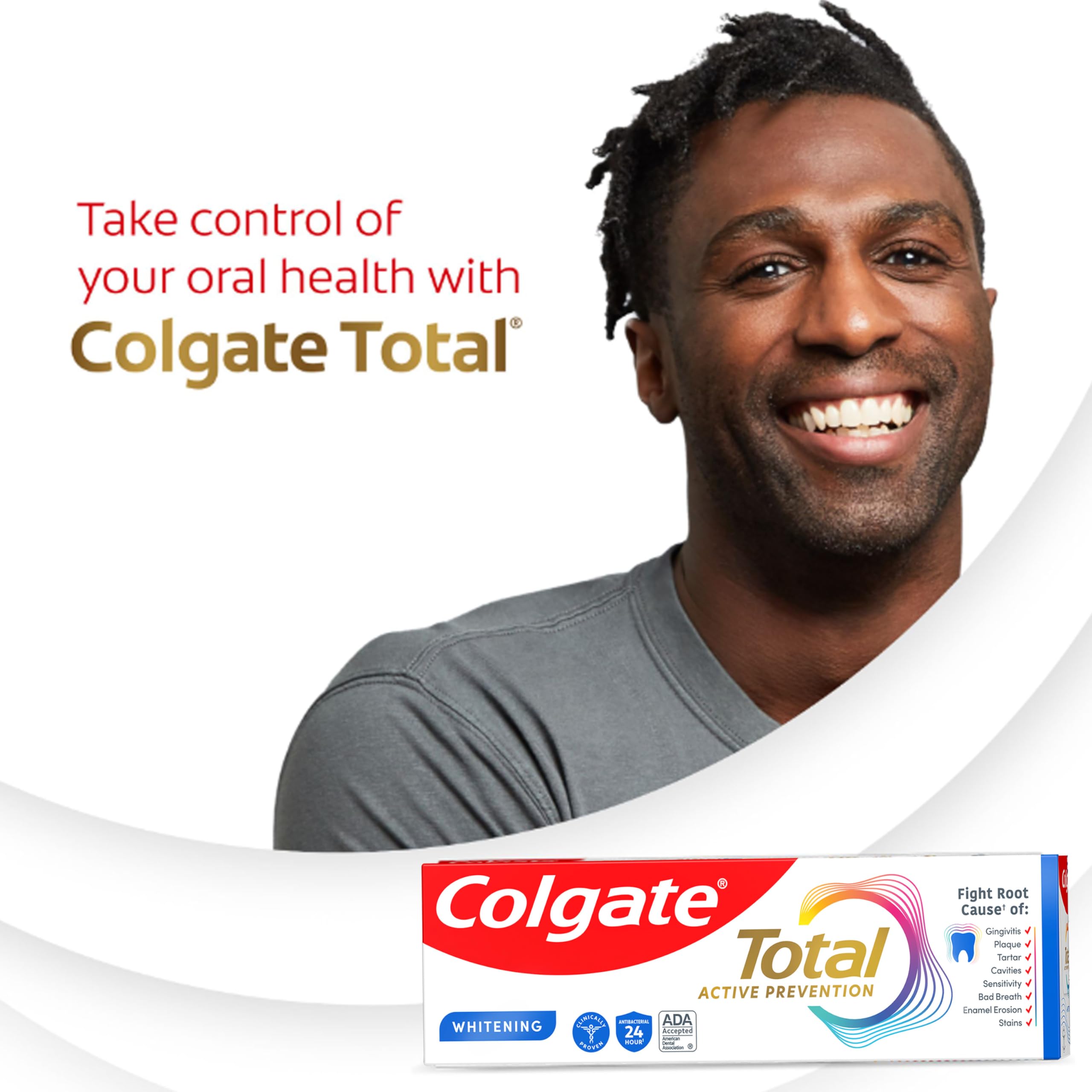 Colgate Total cierre del tubo intacto conservando frescura y seguridad