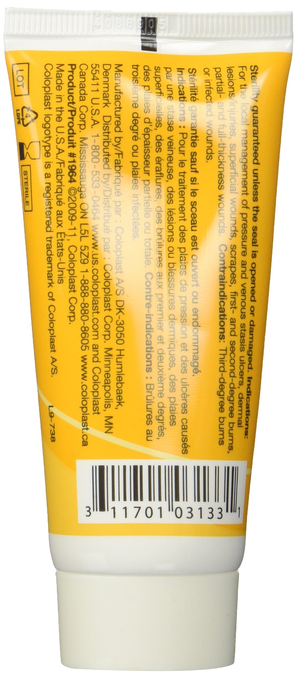 Coloplast Triad detalle de la matriz con CMC mostrando absorción y confort