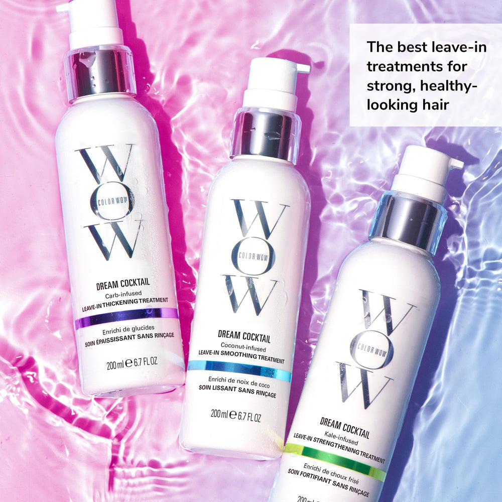 COLOR WOW textura cremosa del Dream Cocktail que indica absorción y protección térmica
