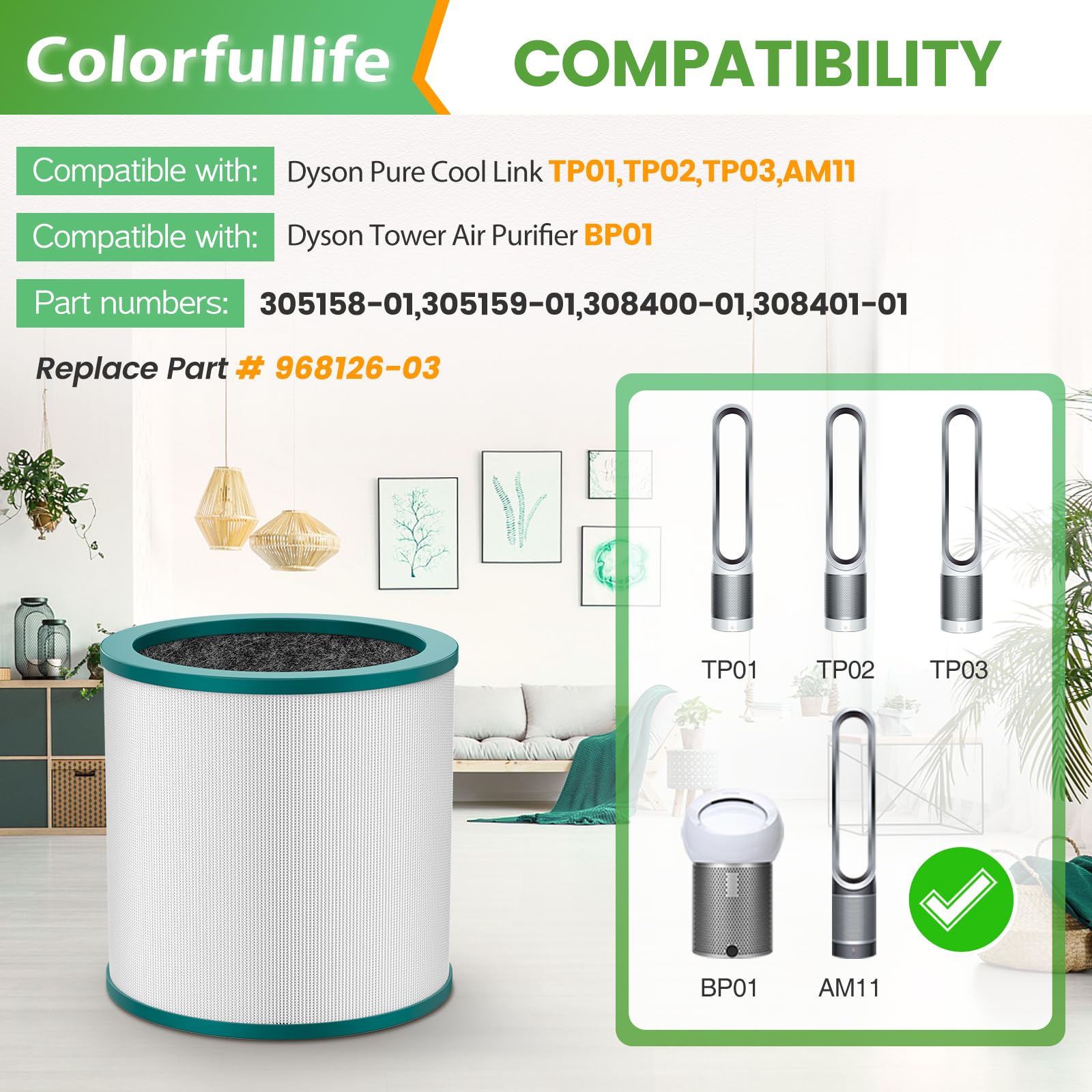 Colorfullife capa de carbón activado enfocada para olores