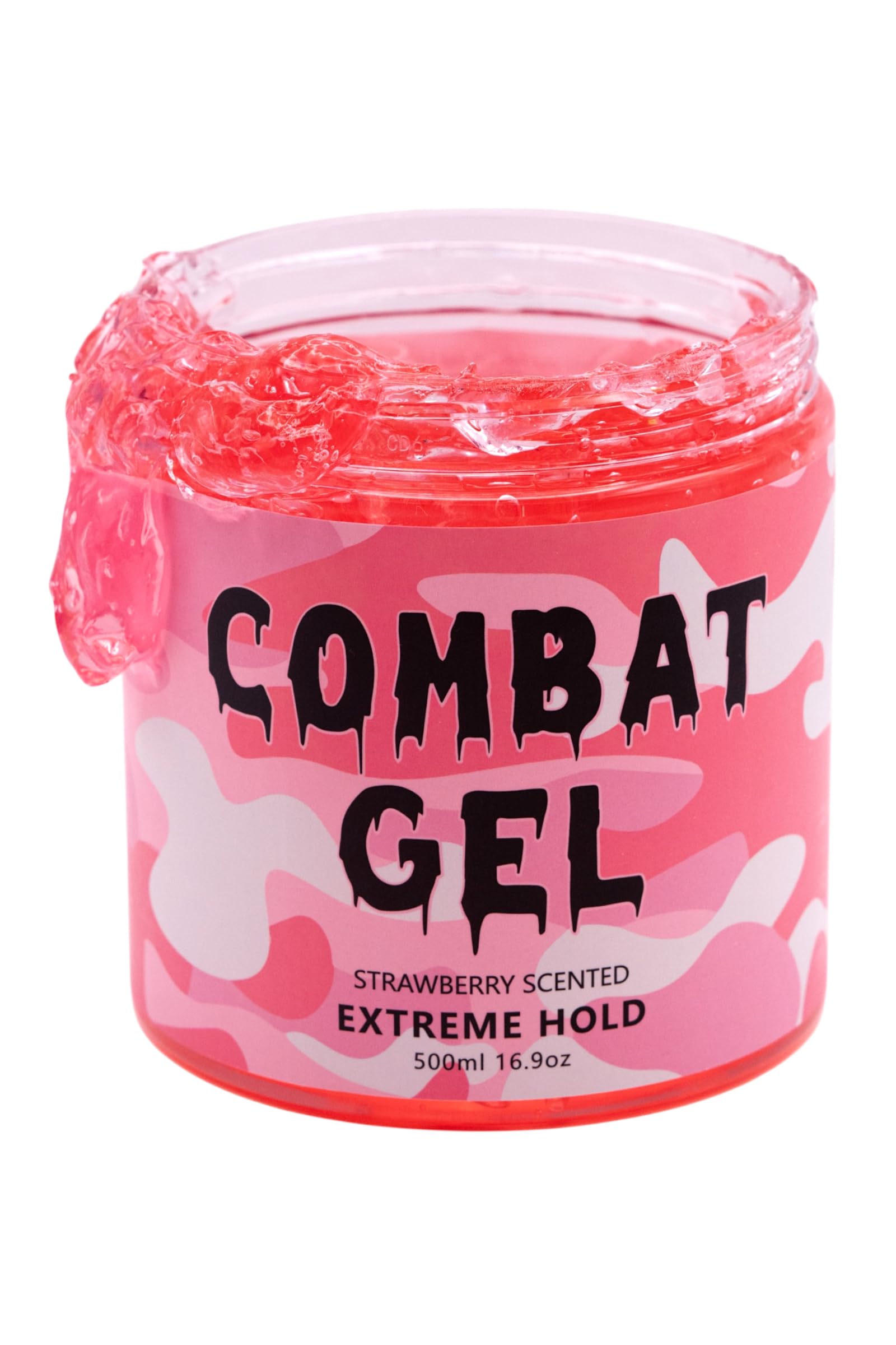 Combat Gel envase frontal 500 ML con aroma fresa y fijación extrema