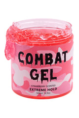 Combat Gel envase frontal 500 ML con aroma fresa y fijación extrema