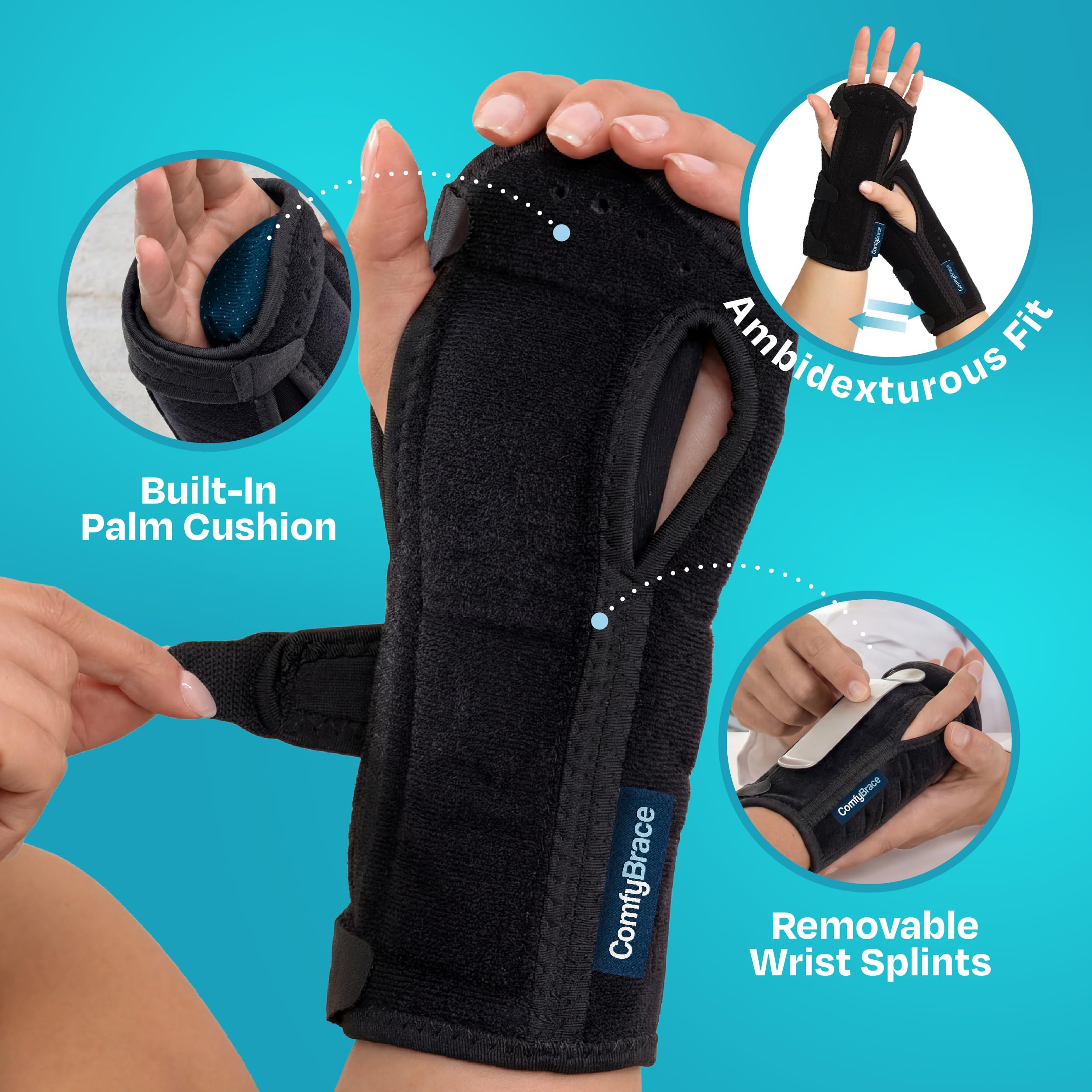 ComfyBrace escala junto a mano para mostrar ajuste y talla versátil