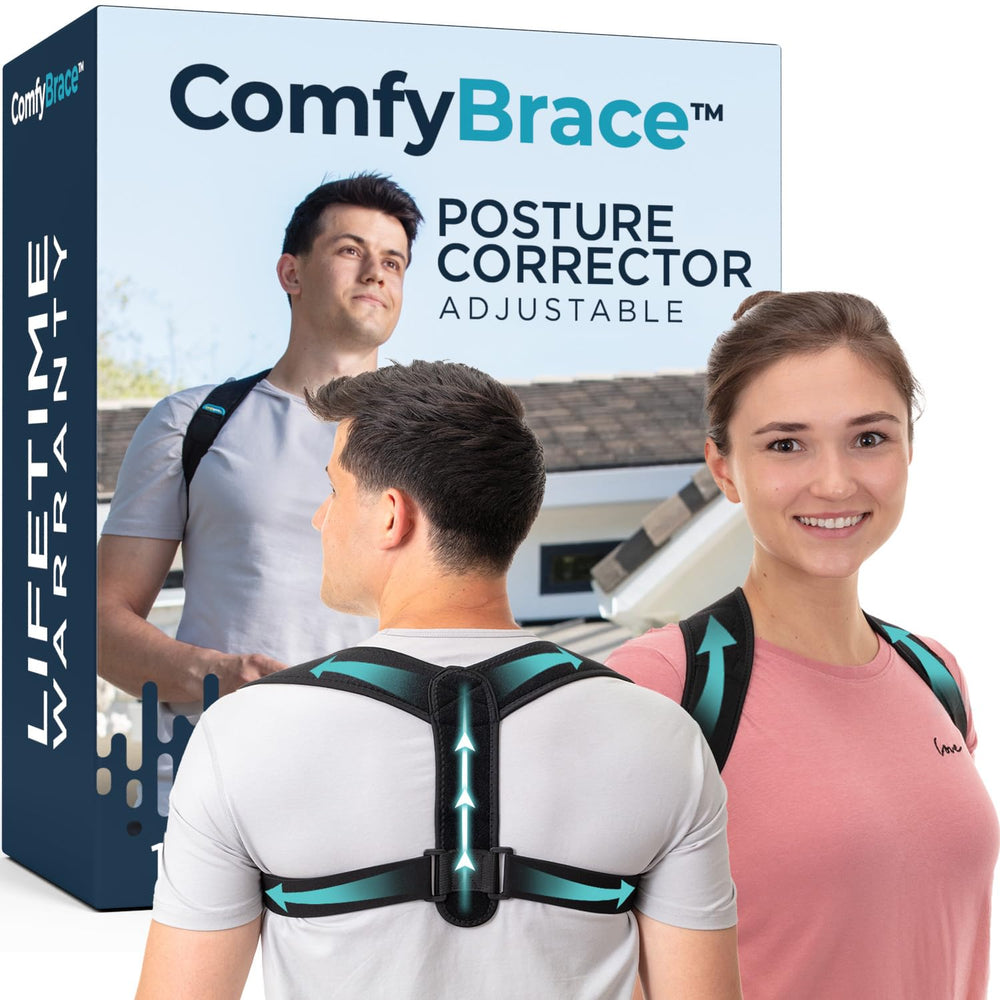 ComfyBrace front view showing adjustable fit and posture support