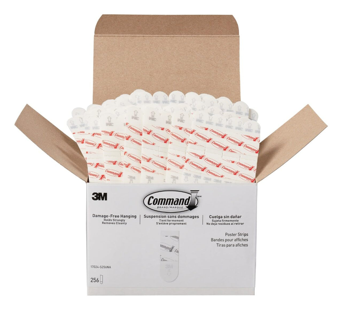 Command poster strips front packaging showing 256 white strips and value pack benefit