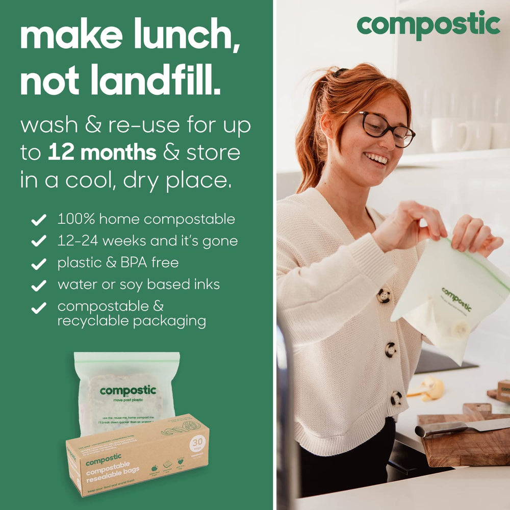 Compostic bolsa en mano para comparar escala XL y utilidad diaria