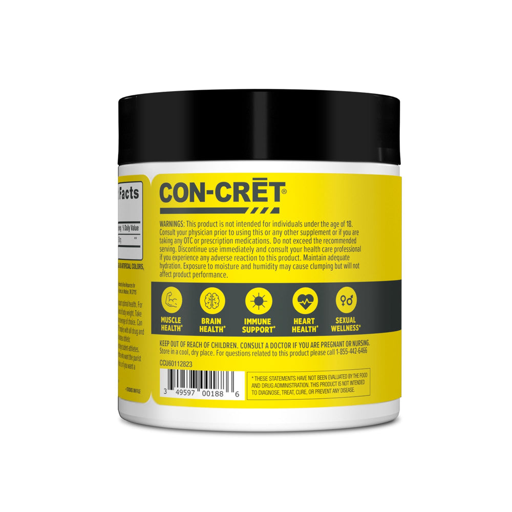 CON-CRĒT sellos de certificación SQF NSF GMP mostrando calidad
