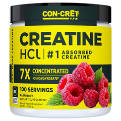 CON-CRET frente del envase mostrando marca y sabor frambuesa, claridad en dosis