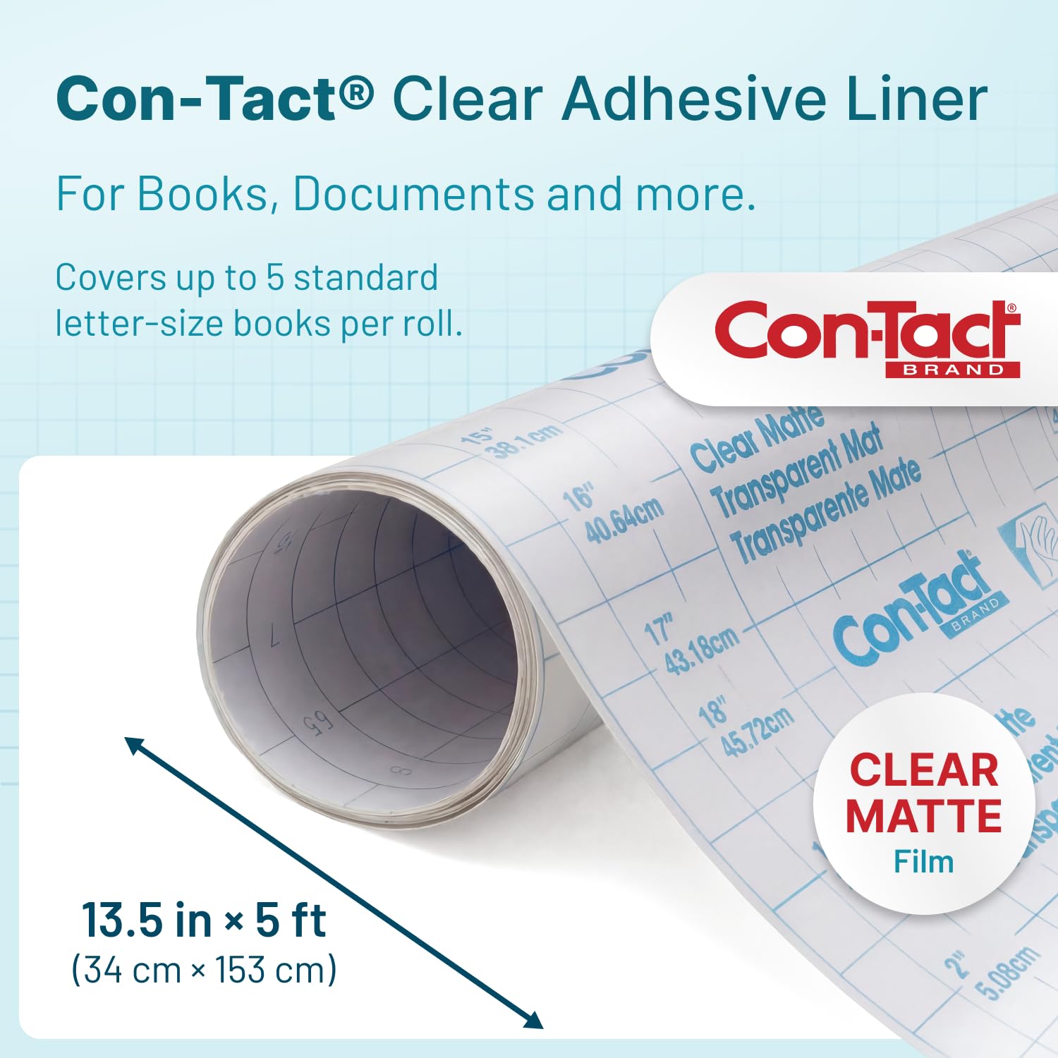 Con-Tact textura de la lámina transparente mostrando acabado liso y protección