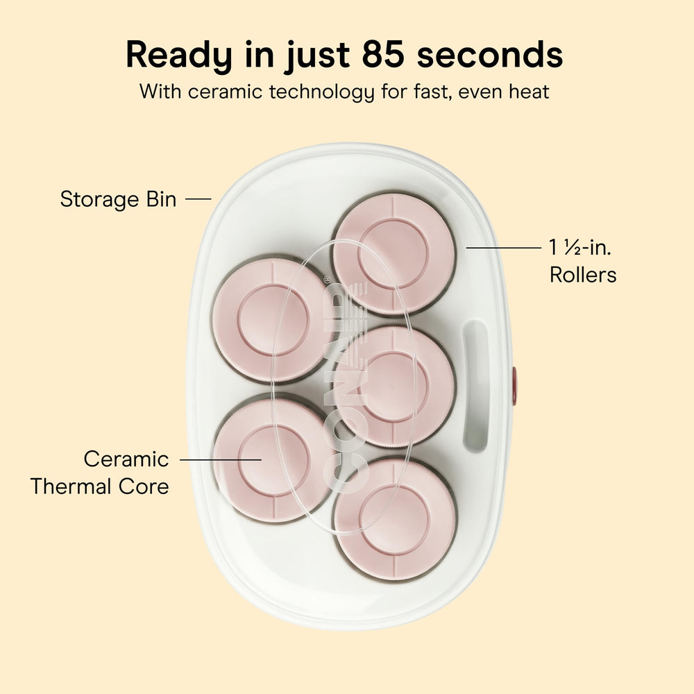 Conair modelo usando rodillos jumbo para crear ondas voluminosas
