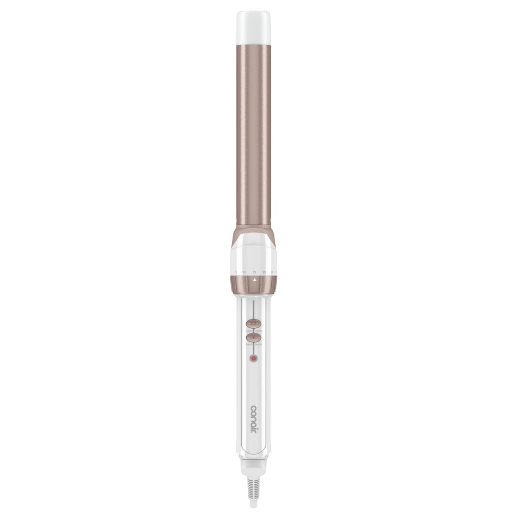 Conair rizador frontal blanco rosa dorado mostrando diseño y acabado elegante