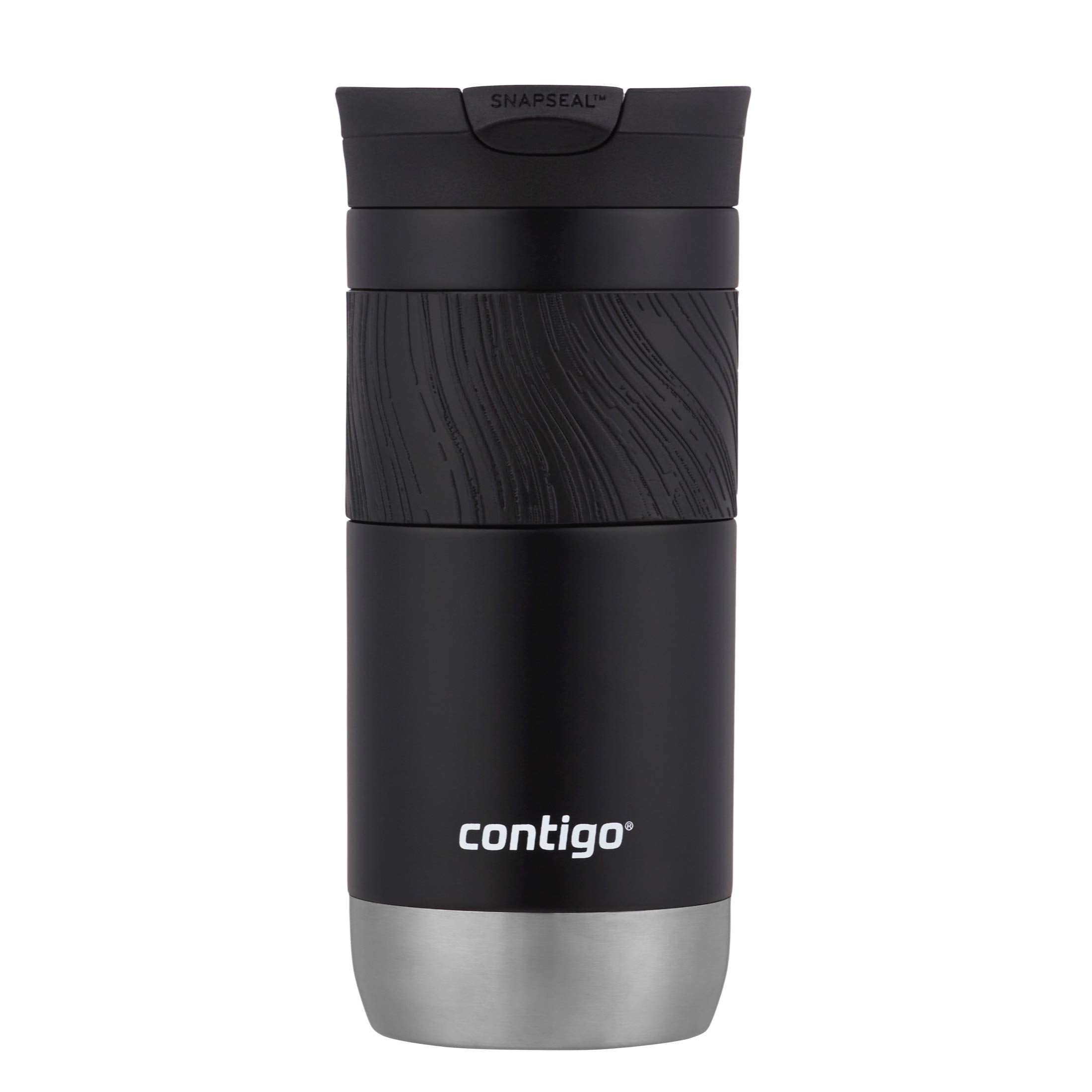 Contigo Byron frente en Licorice mostrando diseño y capacidad, portátil y elegante