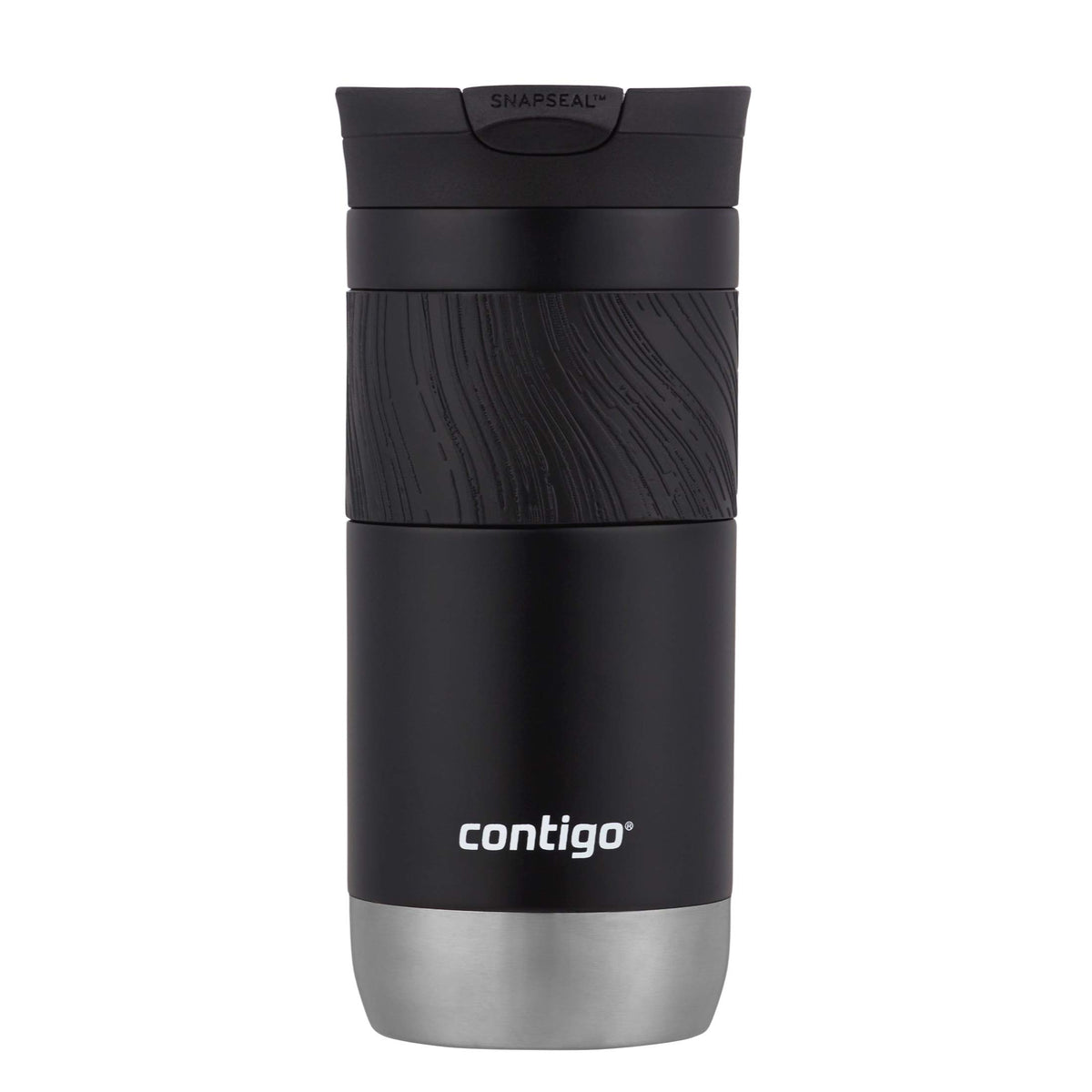 Contigo Byron frente en Licorice mostrando diseño y capacidad, portátil y elegante