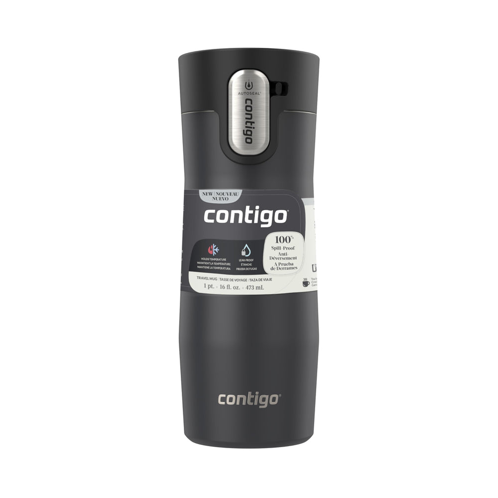 Contigo vaso colocado en portavasos de coche para uso diario seguro