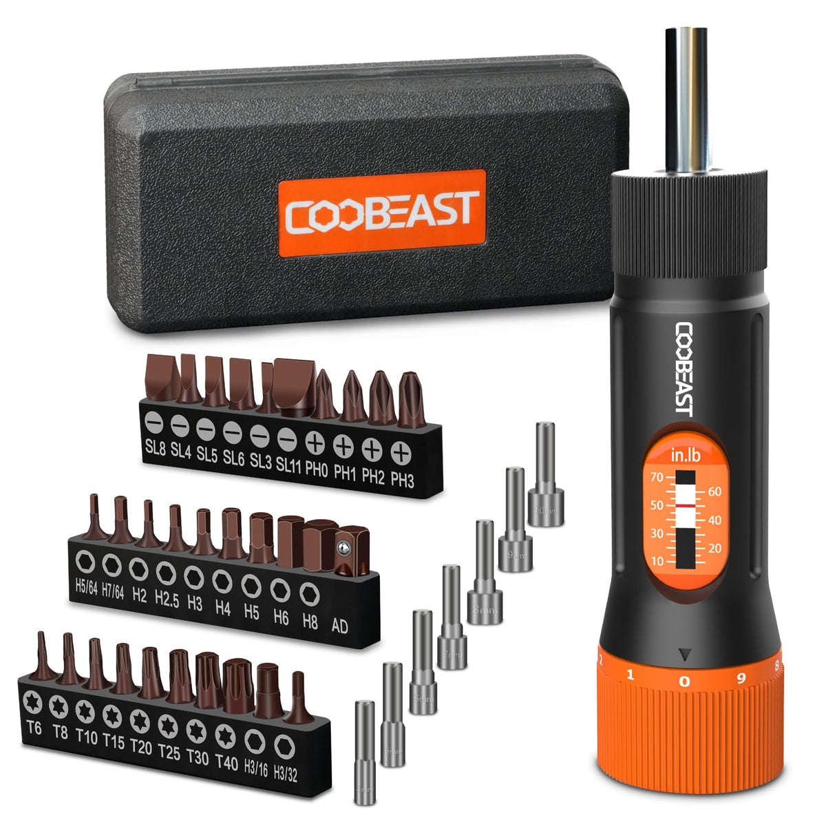 coobeast frontal del estuche mostrando el contenido y organización eficiente