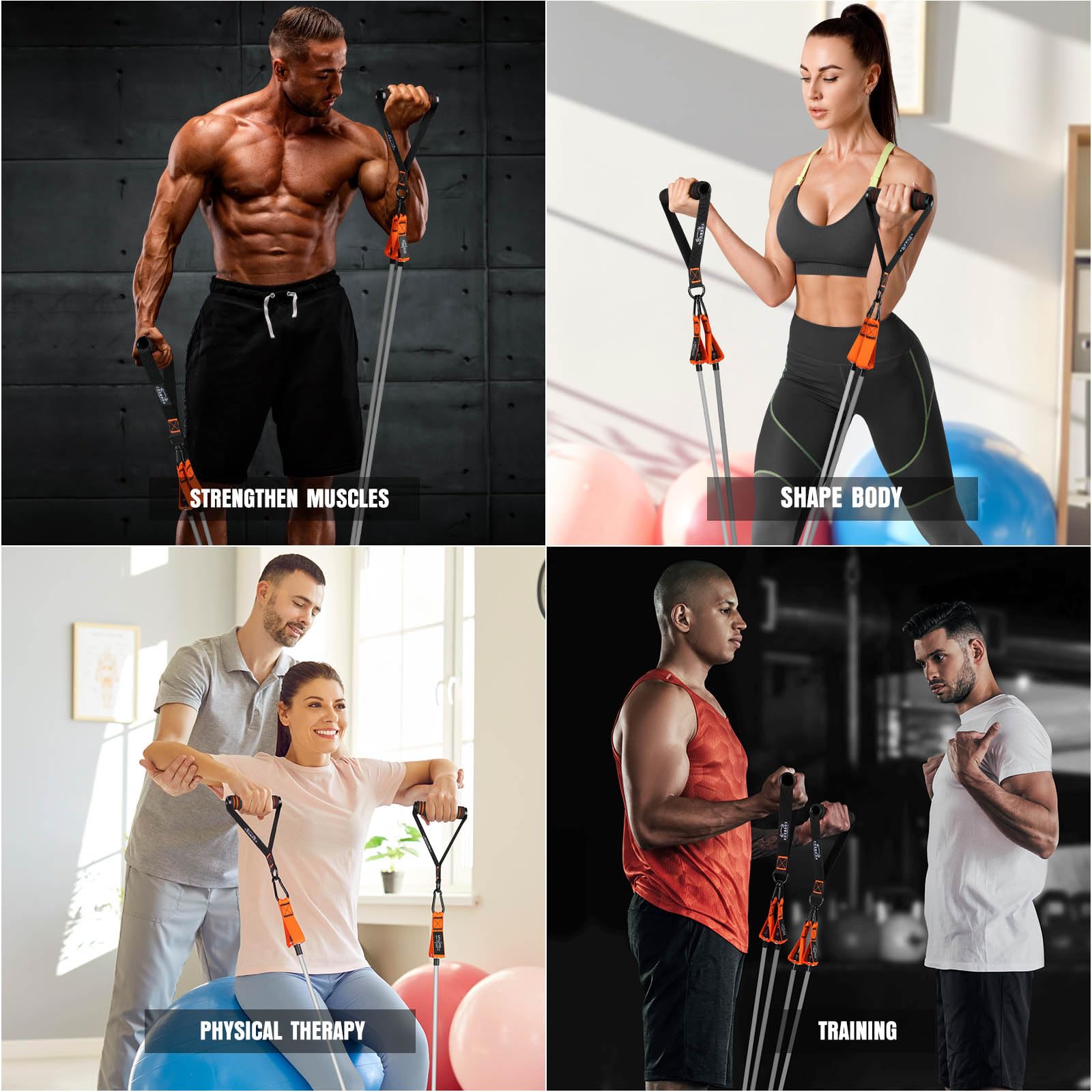 COOBONS FITNESS kit completo con todos los accesorios para un entrenamiento variado