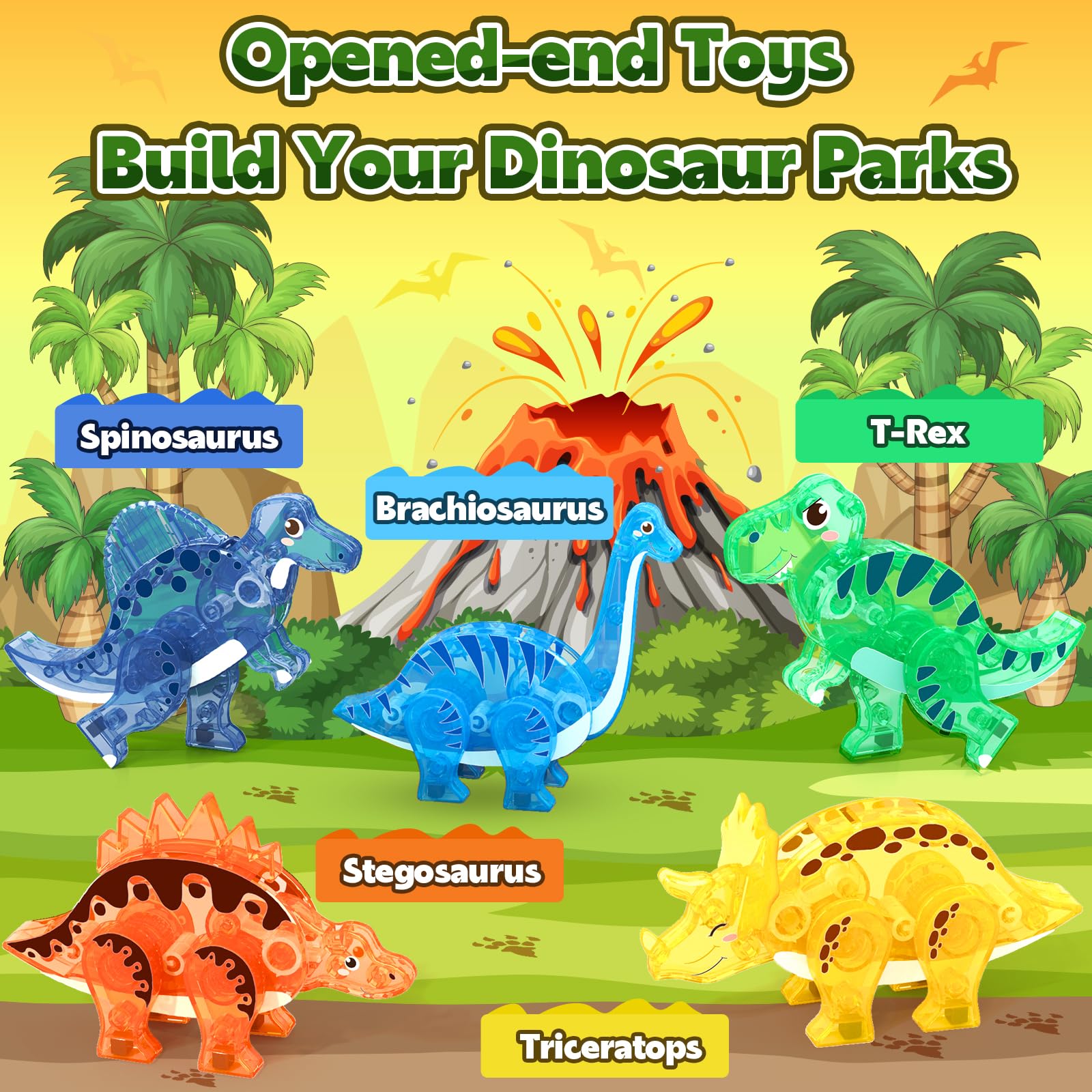 Coodoo T-Rex 3D montado con cabeza giratoria para juego dinámico e imaginativo