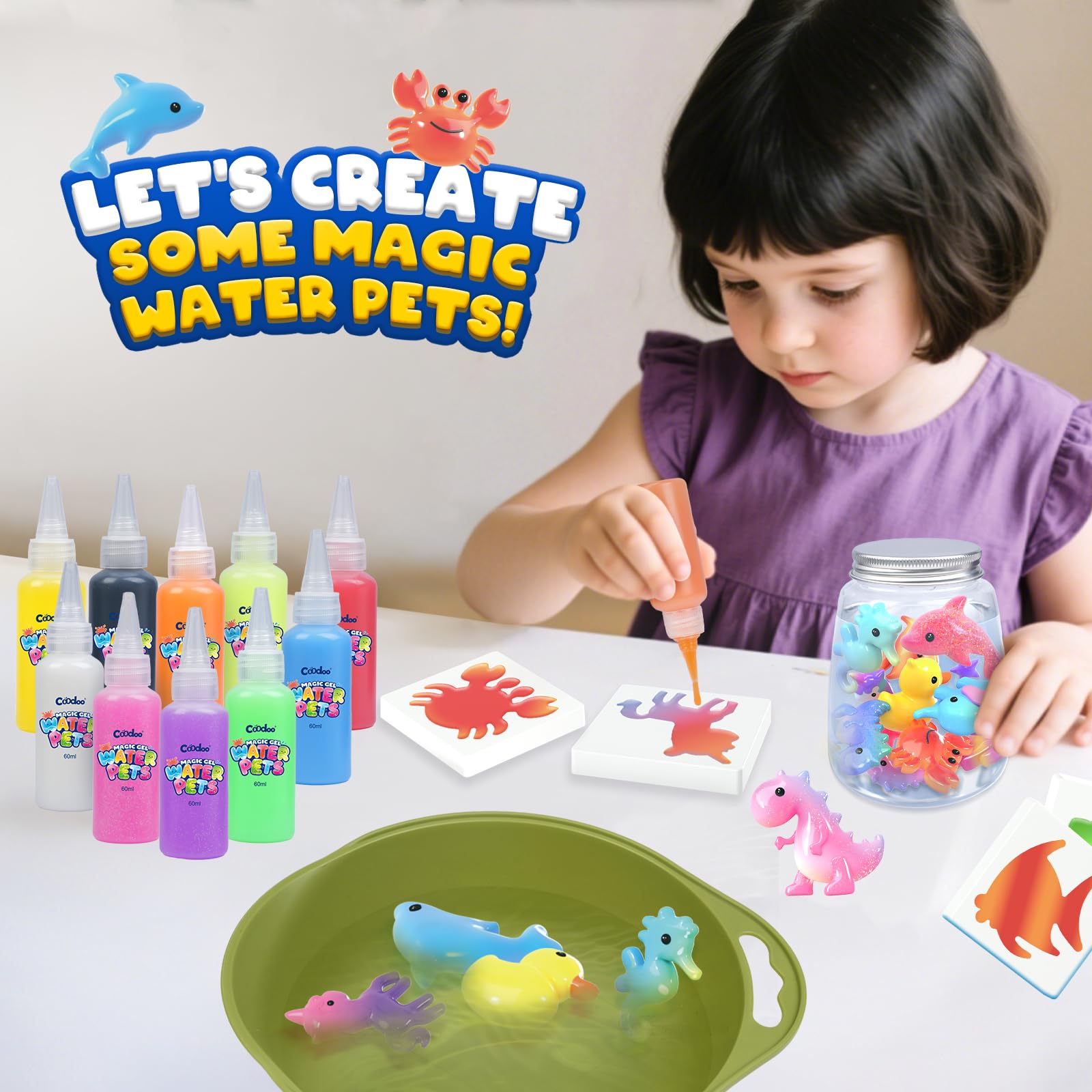 Coodoo manos infantiles modelando el elf acuático, fomenta motricidad fina segura