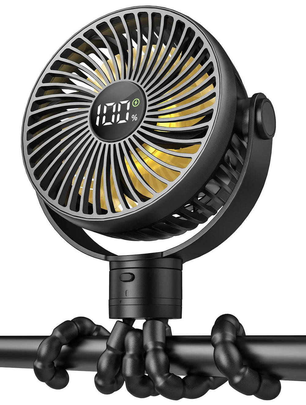 Coohea ventilador frontal con abrazadera mostrando su sujeción segura