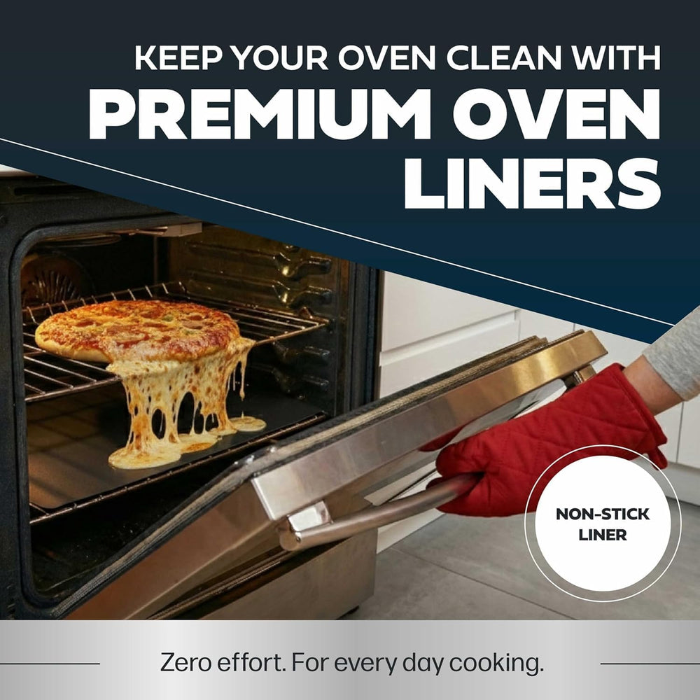 Cooks Innovations alfombrilla en uso dentro del horno atrapando derrames