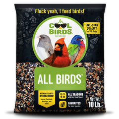 Cool Birds bolsa frontal mostrando 10 lb y mezcla atractiva