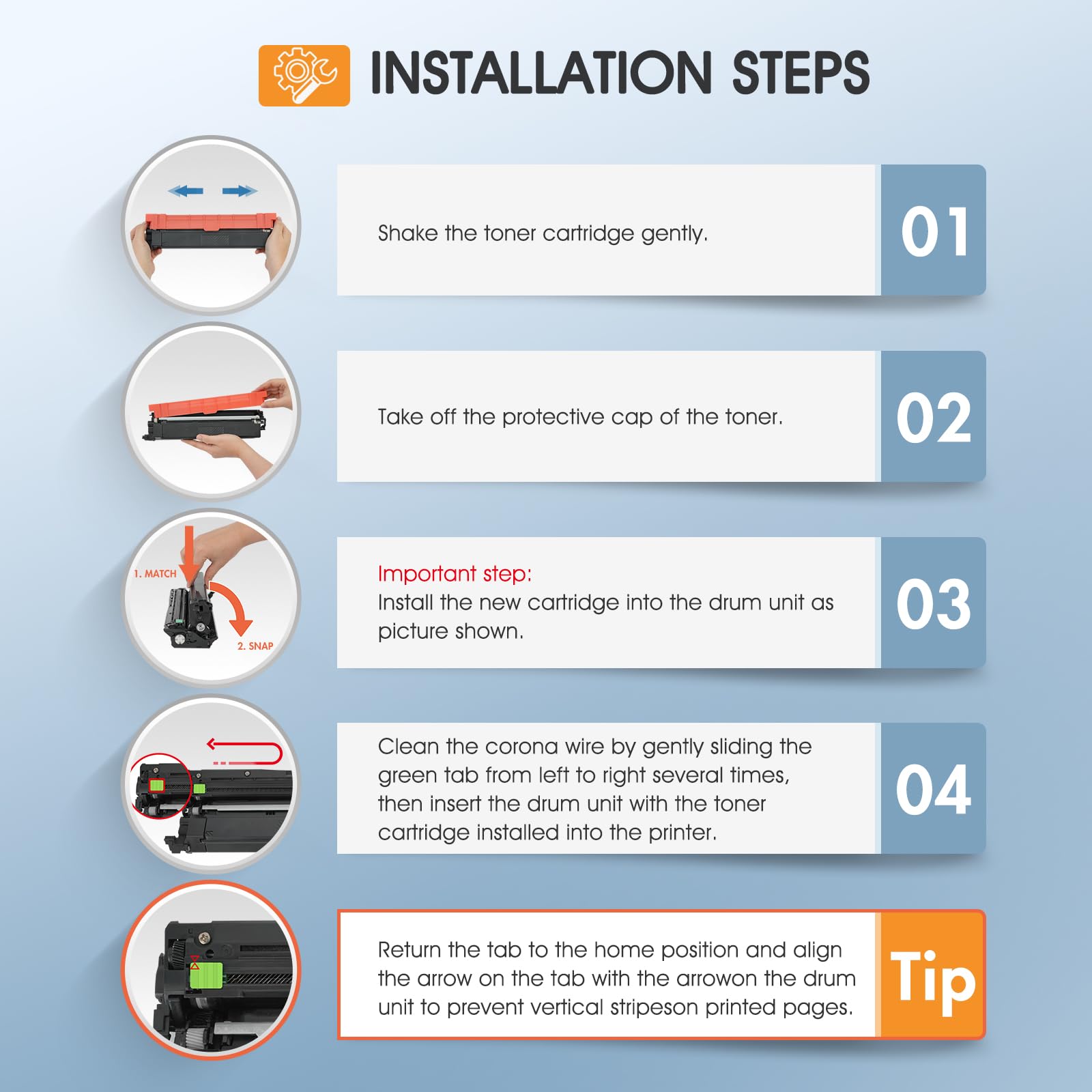 Cool Toner cartuchos instalados en impresora Brother MFC-L3780CDW, resultado inmediato
