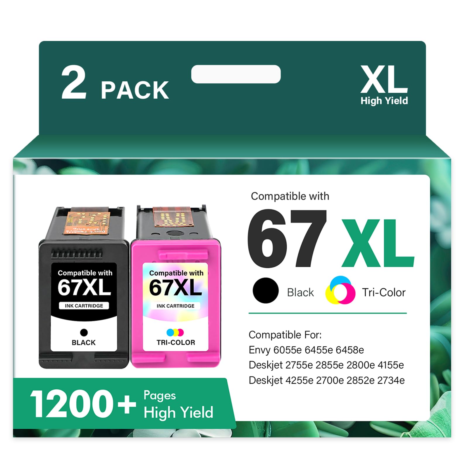 Cool Toner frontal del paquete 67XL mostrando compatibilidad y ahorro