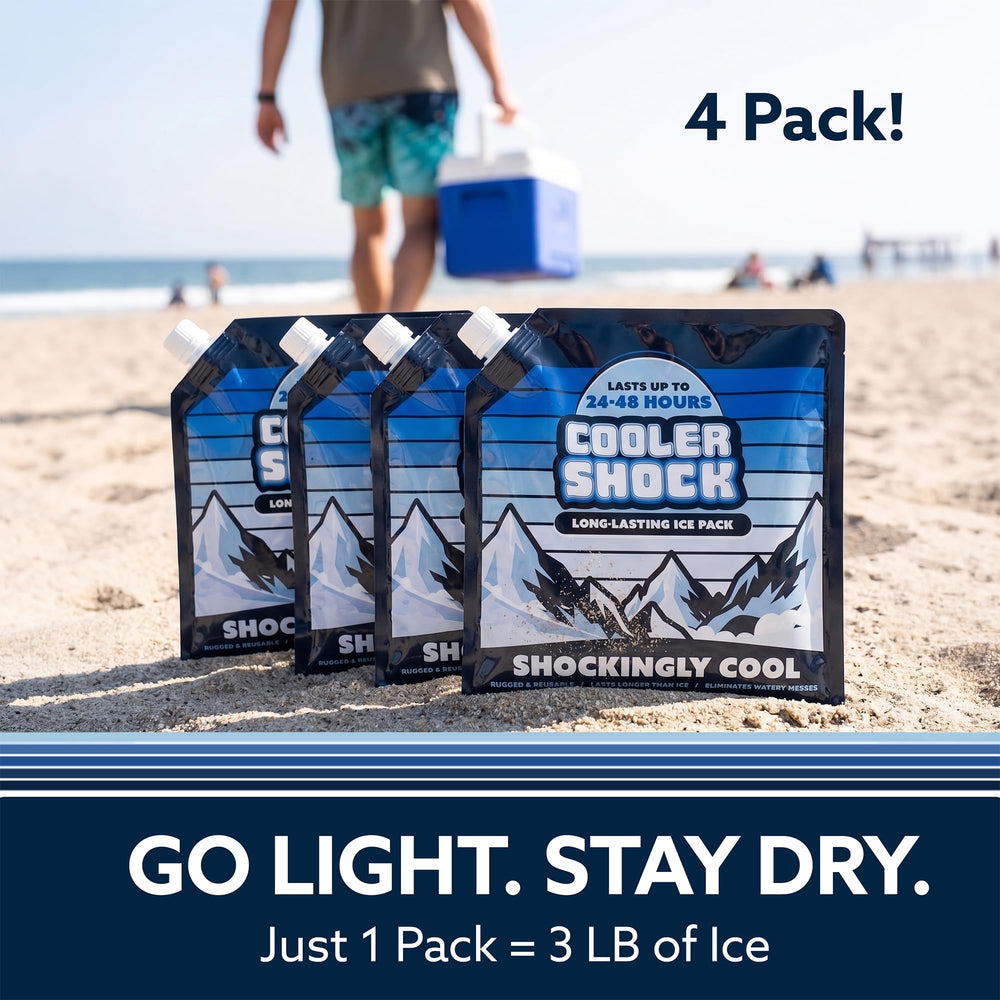 Cooler Shock junto a una botella para comparar tamaño y optimizar espacio