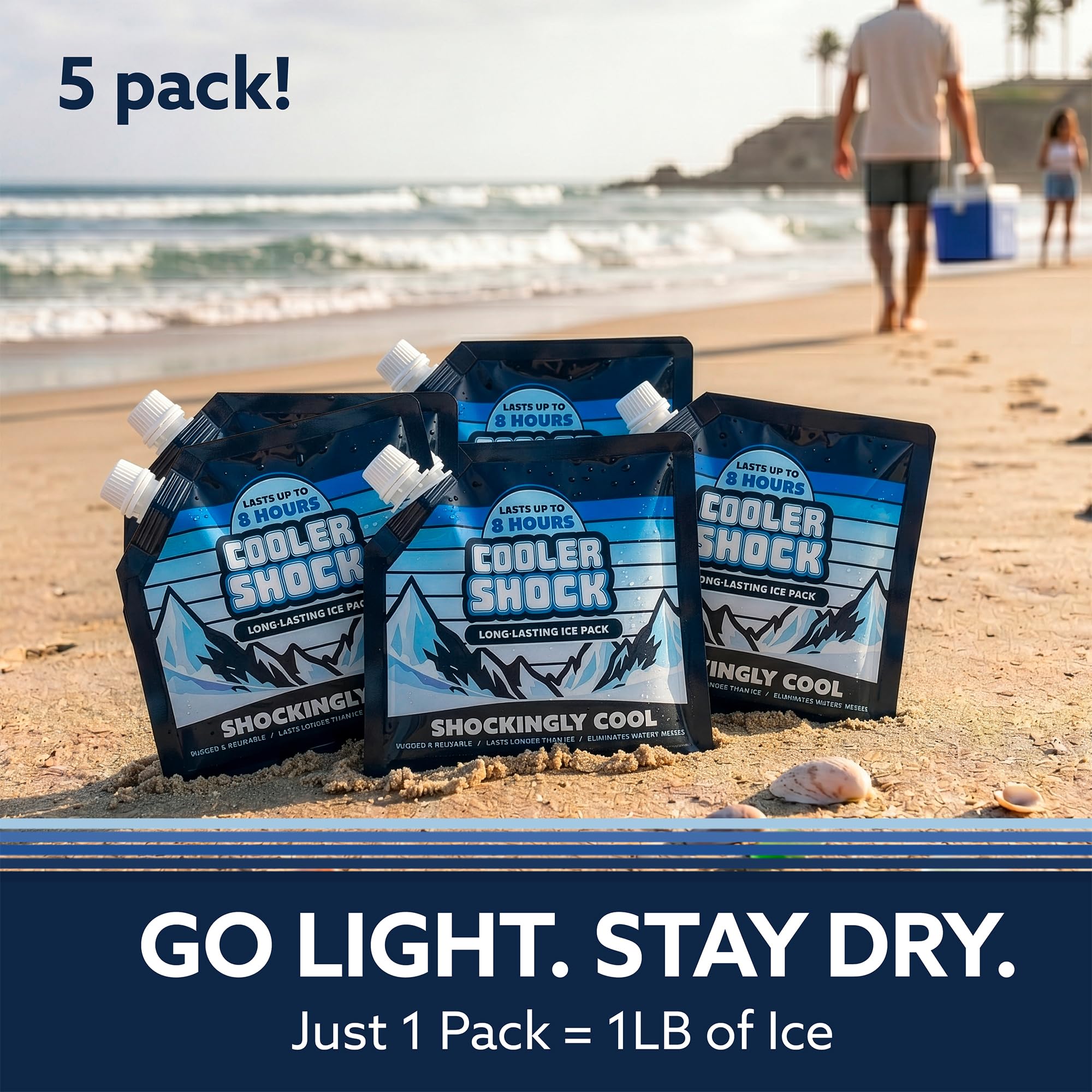 Cooler Shock dentro de nevera portátil conservando bebidas frías