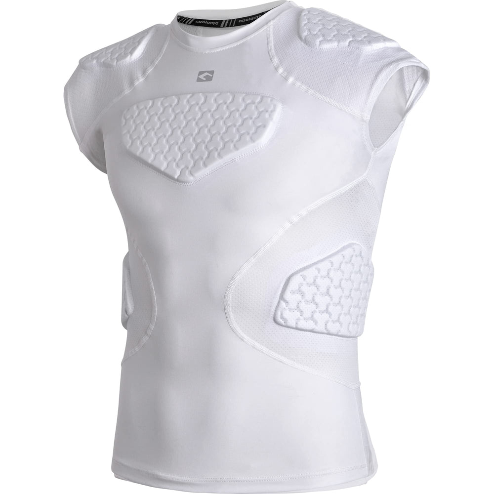 COOLOMG camiseta acolchada frontal mostrando protección y ajuste cómodo