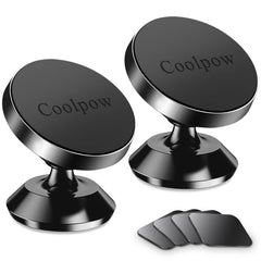 Coolpow vista frontal del soporte magnético mostrando diseño compacto y discreto