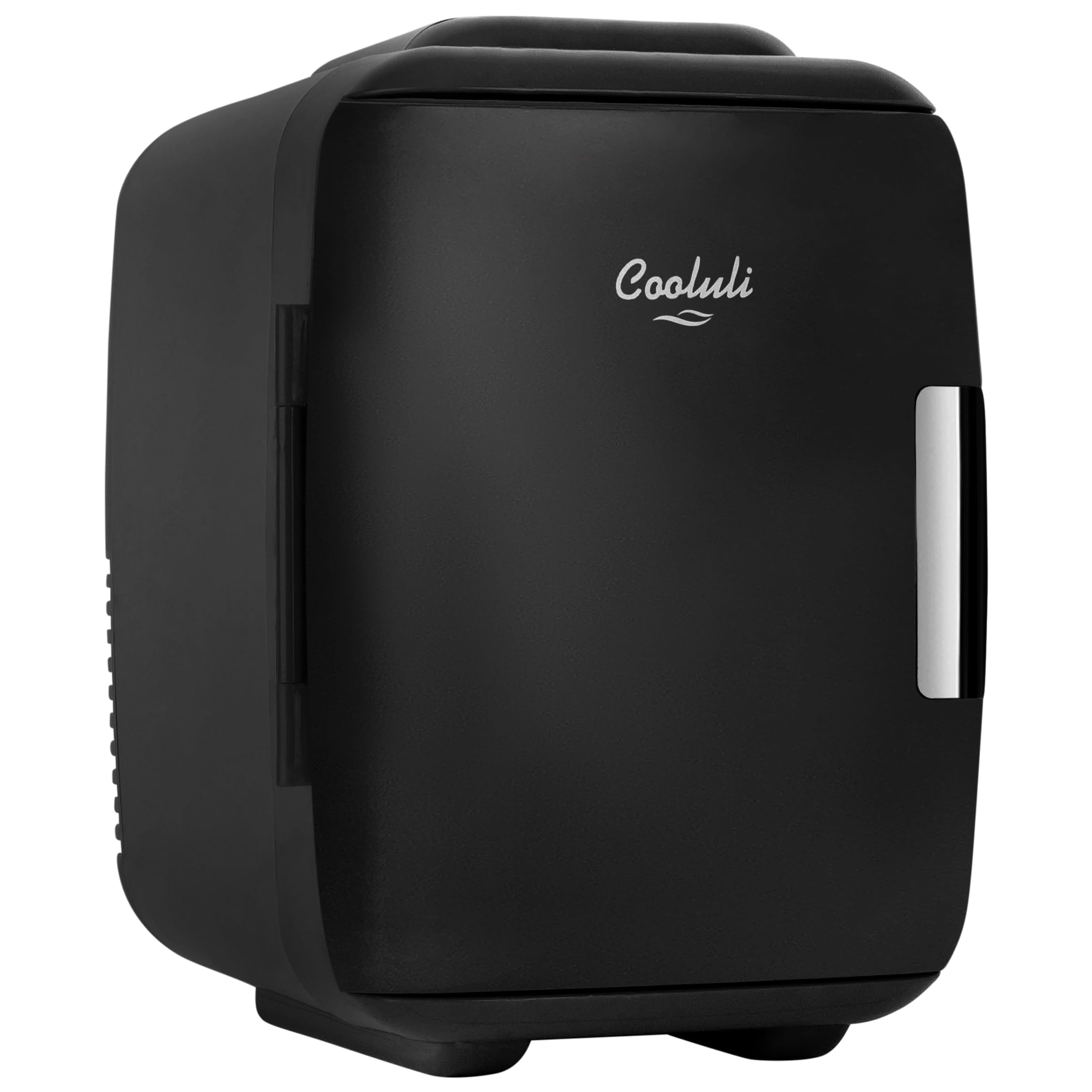 Cooluli vista frontal negra mostrando diseño portátil y perfil compacto