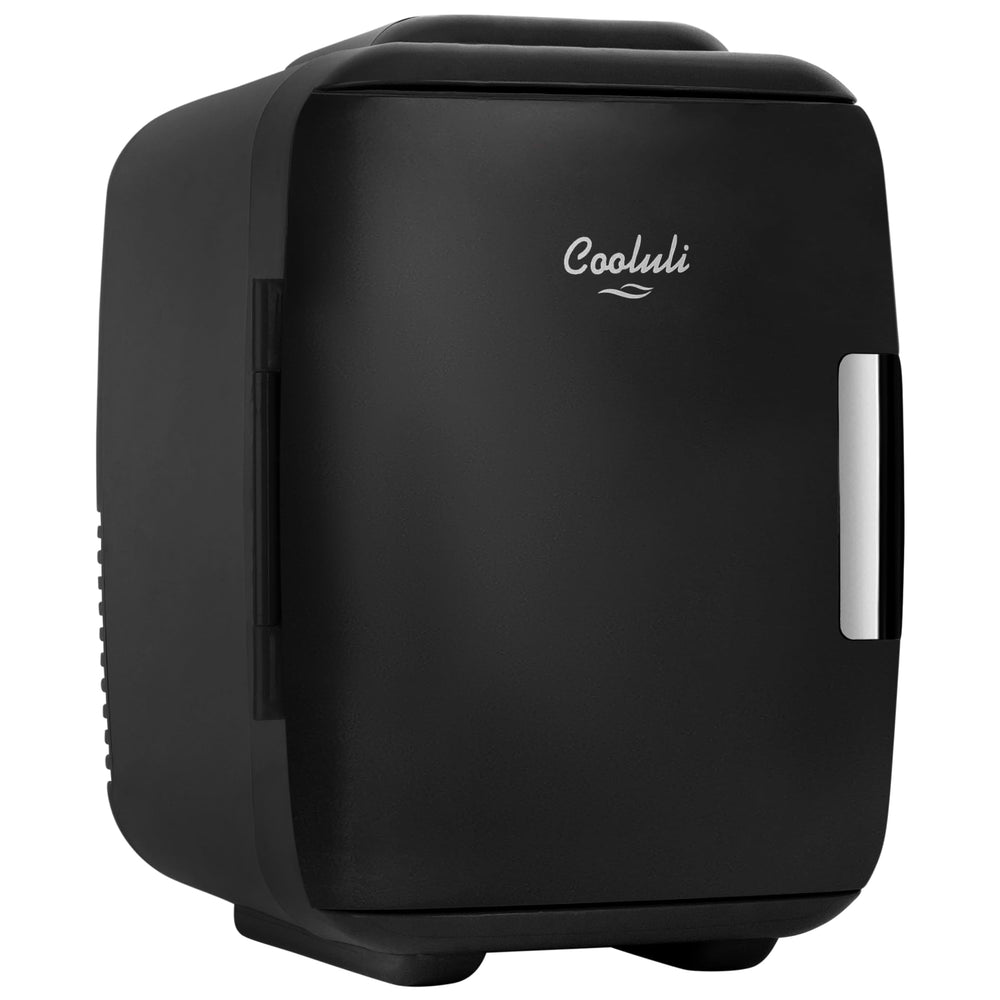 Cooluli vista frontal negra mostrando diseño portátil y perfil compacto