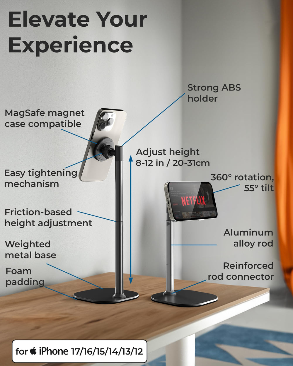 COOPER MagStand comparación de tamaño junto a una mano para escala práctica