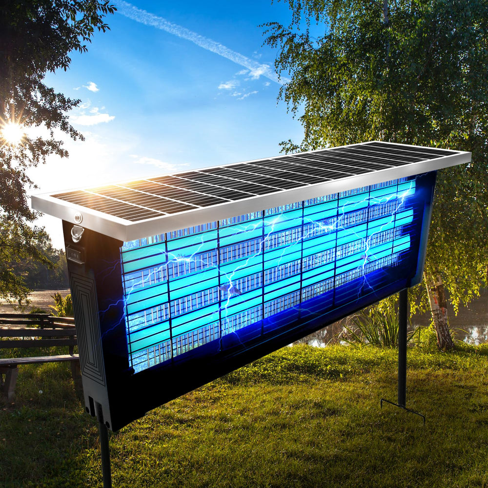 coospider-repta front view showing weatherproof bug zapper protecting patio