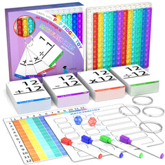 COOVA vista frontal del set educativo mostrando tarjetas y Pop It como herramienta didáctica