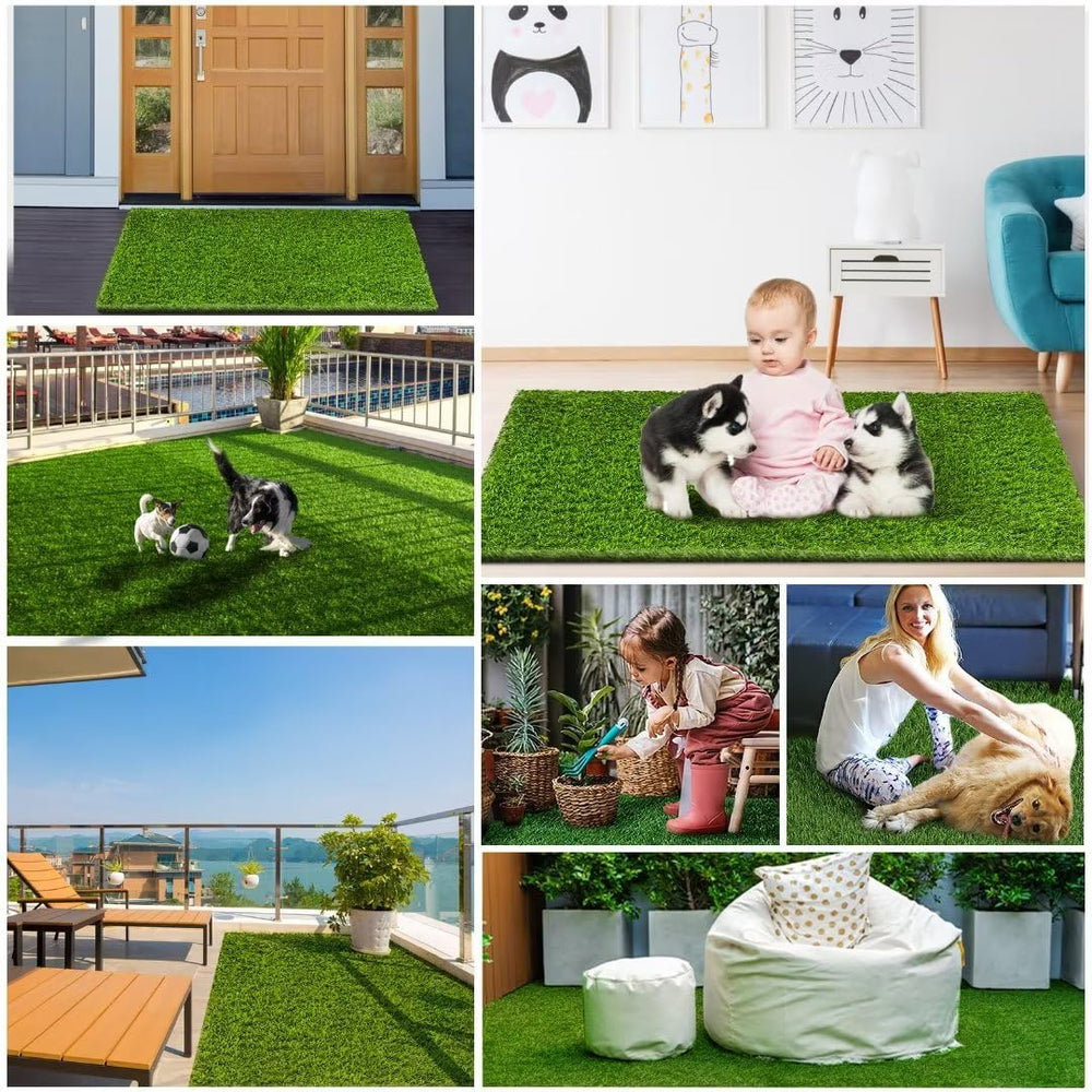 CooZero turf installed on balcony showing neat green decor and low maintenance