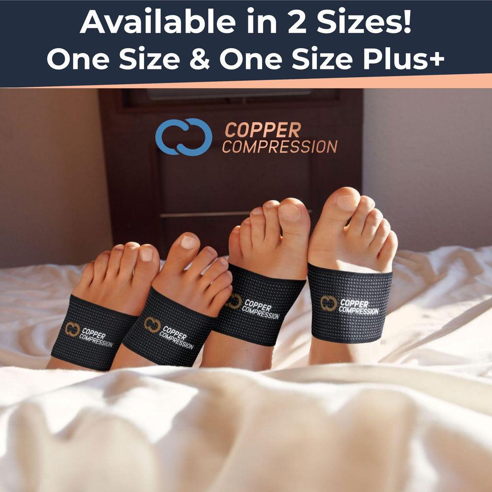 Copper Compression funda dentro de zapatilla demostrando compatibilidad y confort
