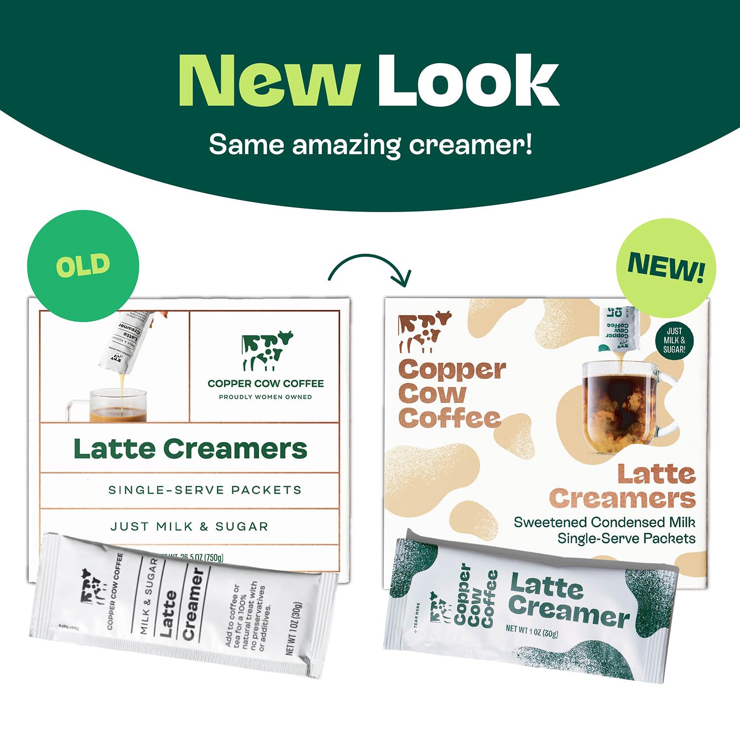 Copper Cow Coffee vertido de crema en café caliente aporta dulzor