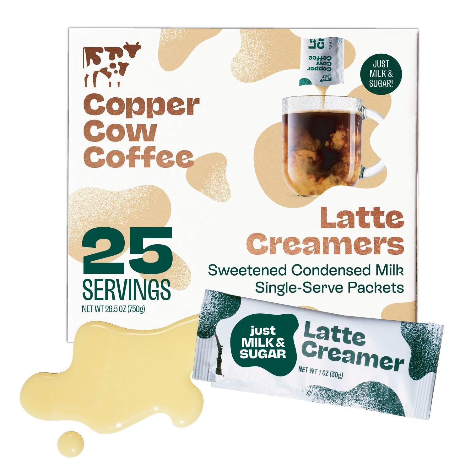 Copper Cow Coffee paquete frontal 25 sobres muestra conveniencia