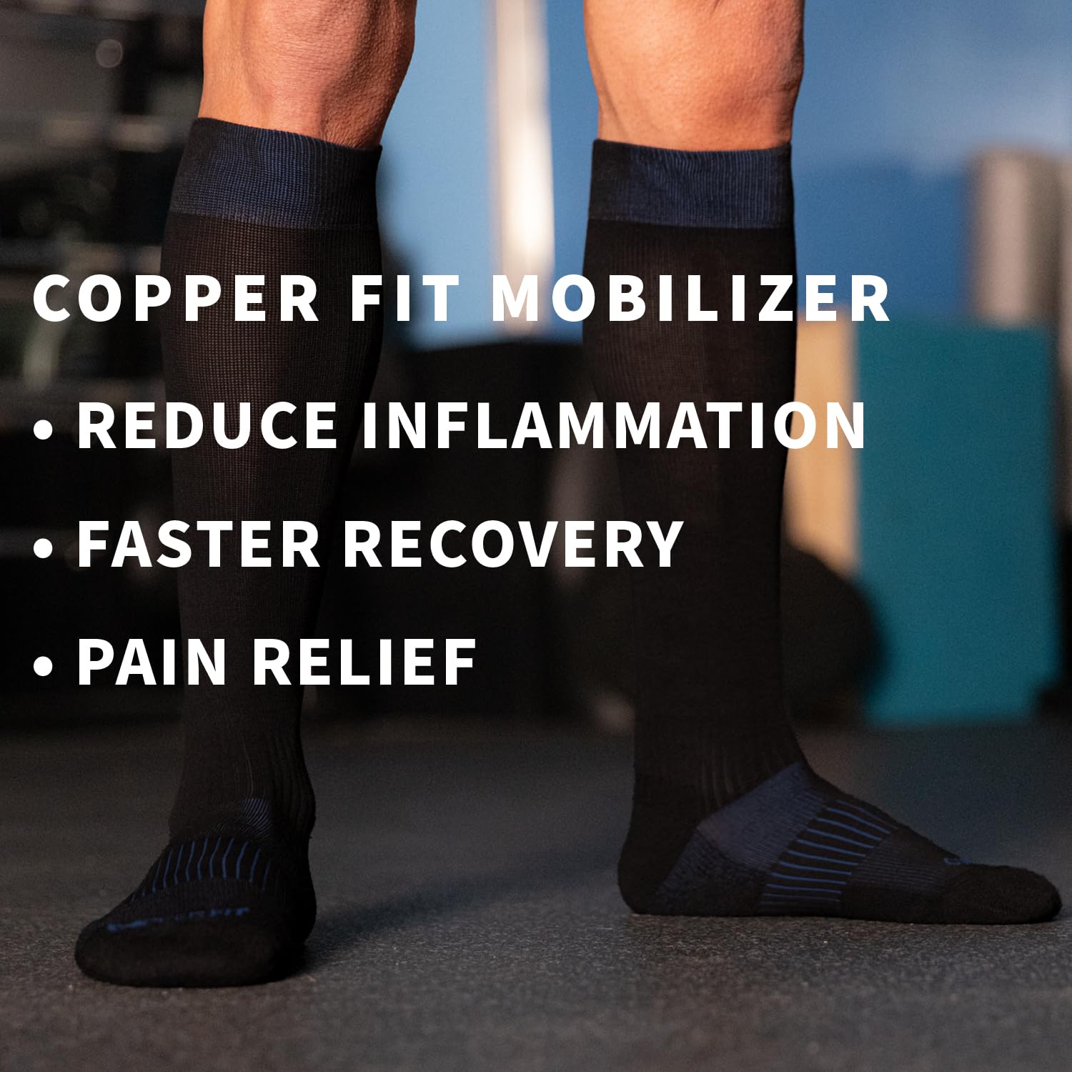 Copper Fit comparación de talla junto a regla para ver ajuste L/XL