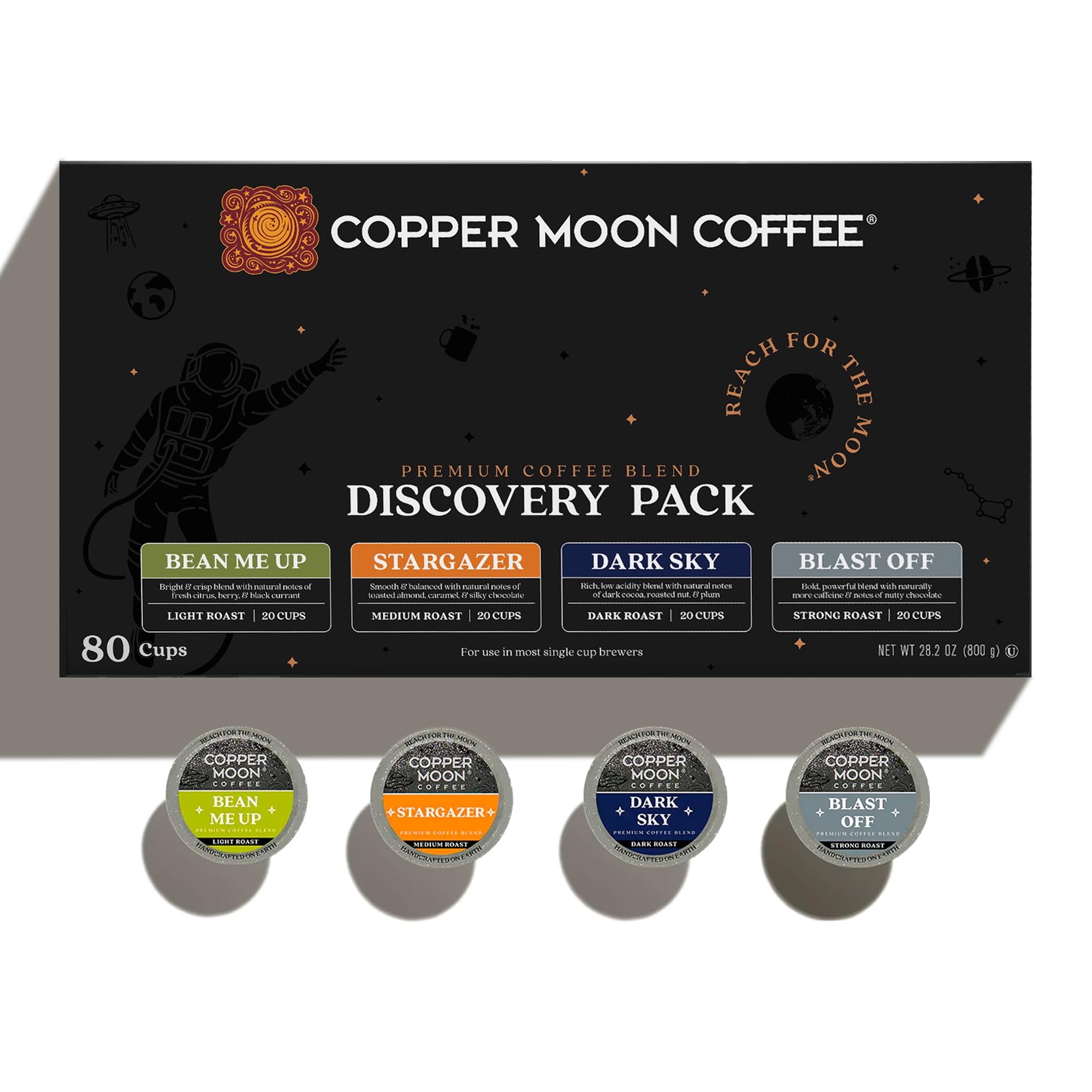 Copper Moon cápsula en primer plano con sello de calidad